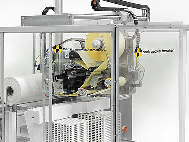 Integrated labeler: Labeler for applying labels onto the film